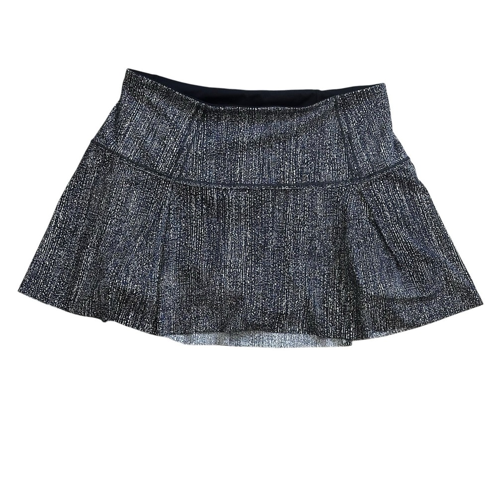 Lululemon Lost in Pace Skirt Skort Air Time White Black W8773R Women's Size 6